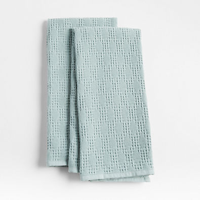 View Diamond Piqué Blue Mist Dish Towels, Set of 2 details
