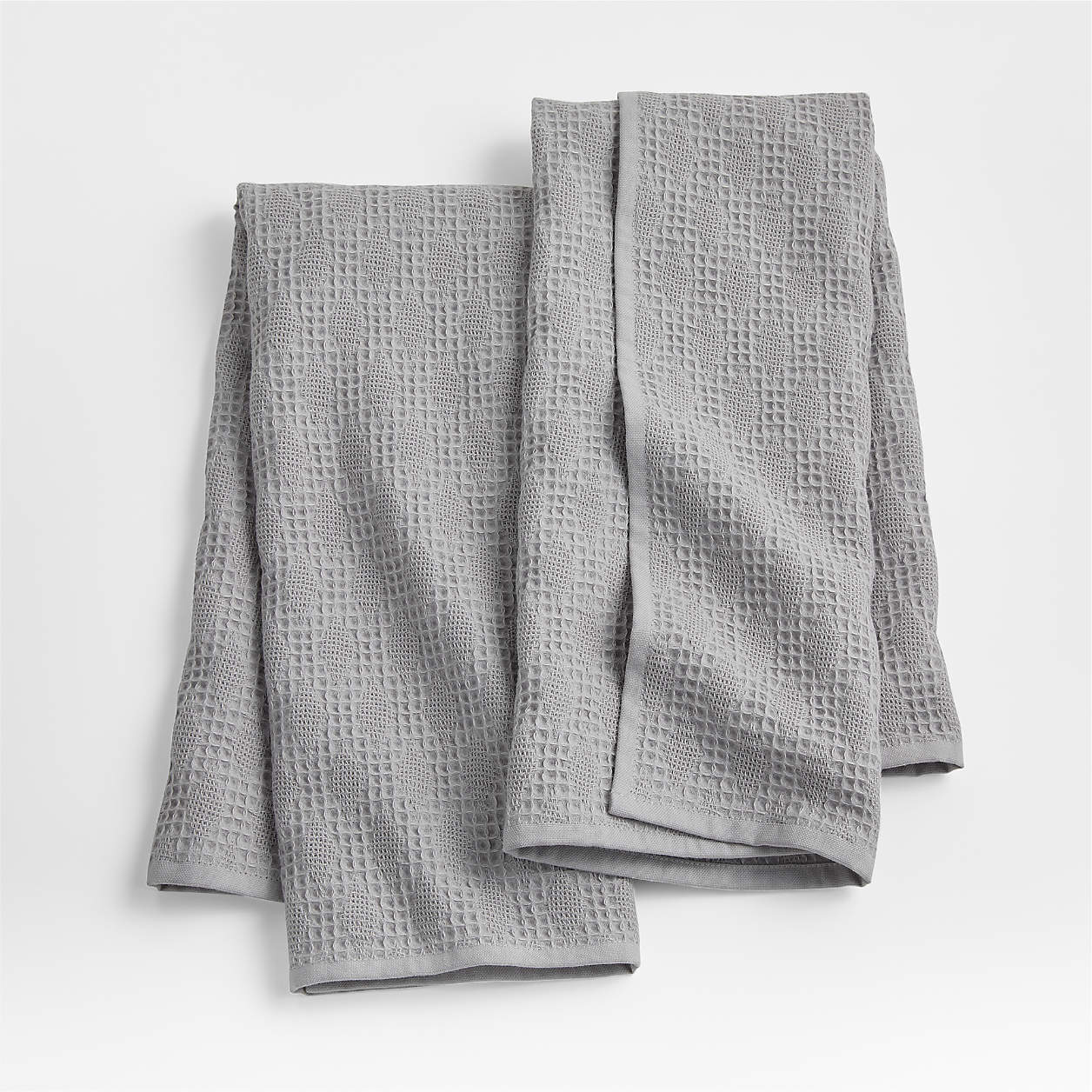 Diamond Piqué Alloy Grey Tea Kitchen Dish Towels, Set of 2 + Reviews