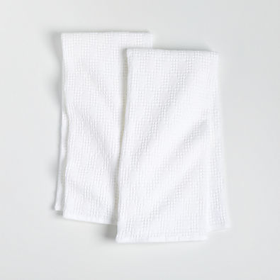 View Diamond Piquè White Dish Towels, Set of 2 details