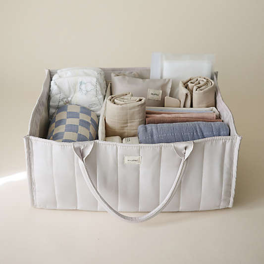 Mushie Diaper Caddy in Ivory