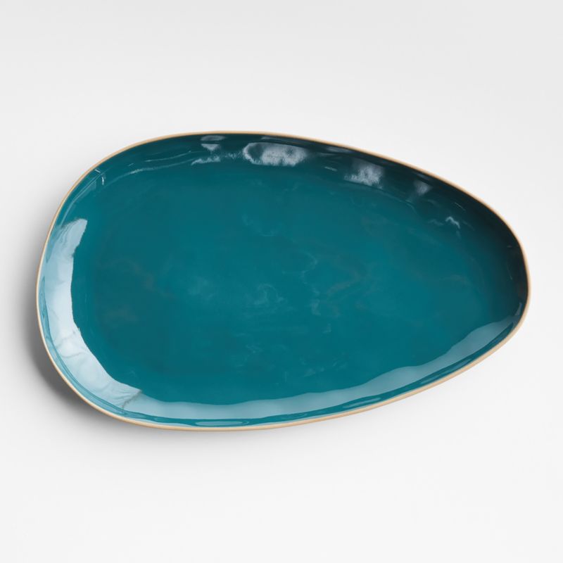 Didi Teal Recycled Clay Serving Platter by Eric Adjepong | Crate & Barrel  Canada