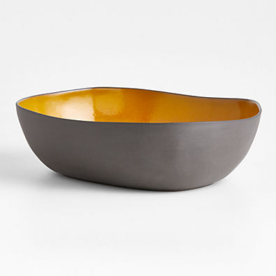 View Didi Yellow Recycled Clay Serving Bowl by Eric Adjepong details