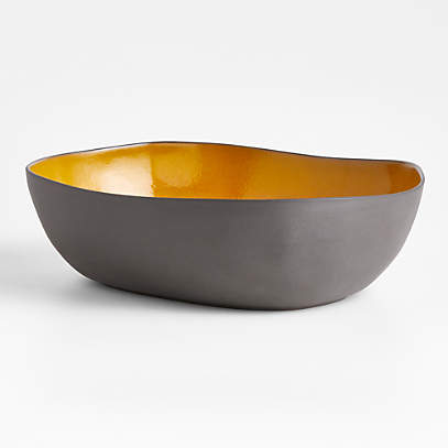 Didi Yellow Recycled Clay Serving Bowl by Eric Adjepong