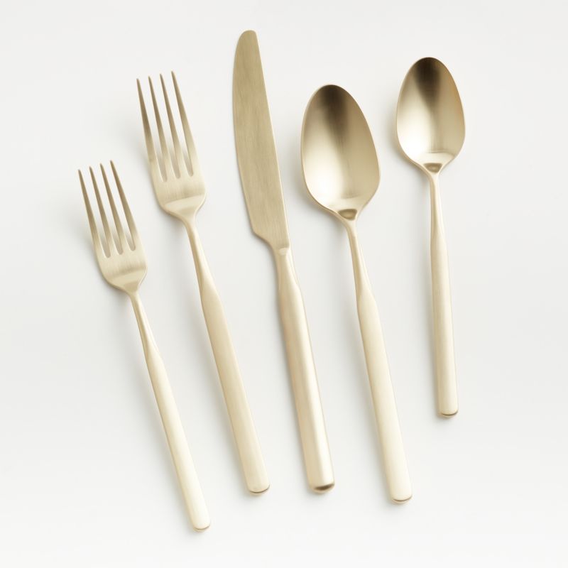 Gold Silverware Set  Originality Champagne Satin Gold 20pc Set