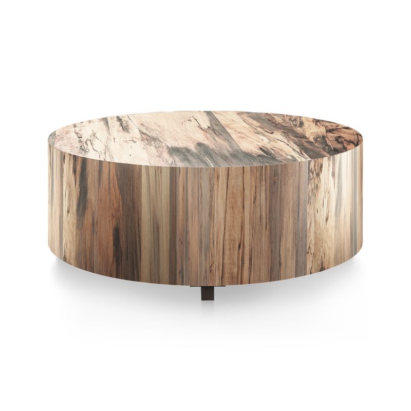 Dillon Spalted Primavera Wood 40" Round Coffee Table - image 10 of 15