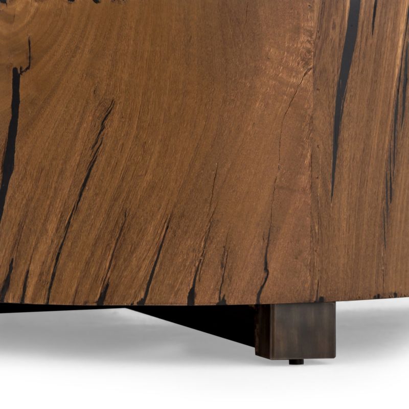 Contemporary Hudson Round Wood & Metal End Table - 20" Brown