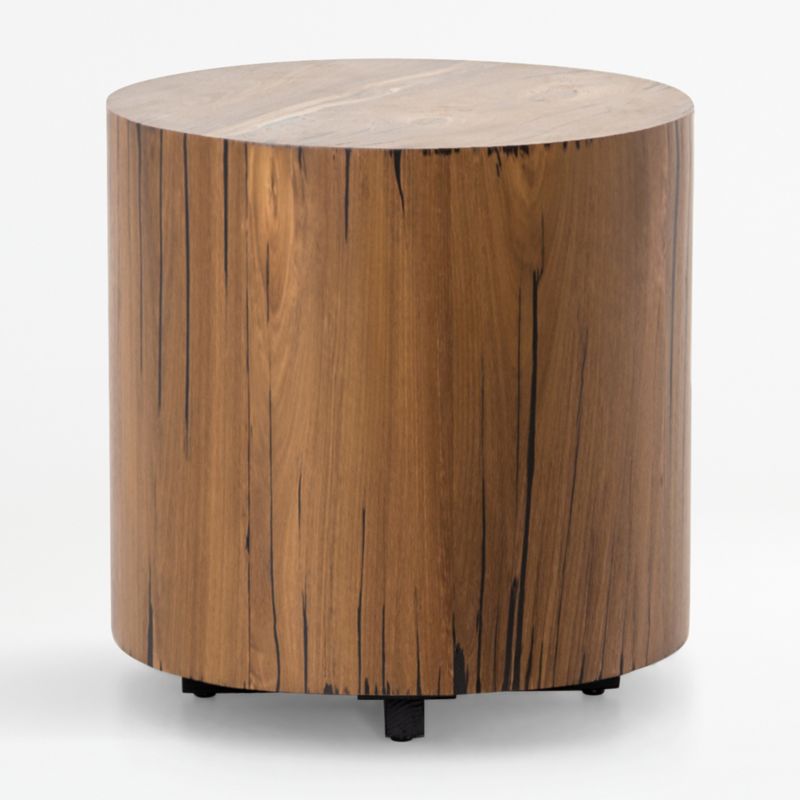 Contemporary Hudson Round Wood & Metal End Table - 20" Brown