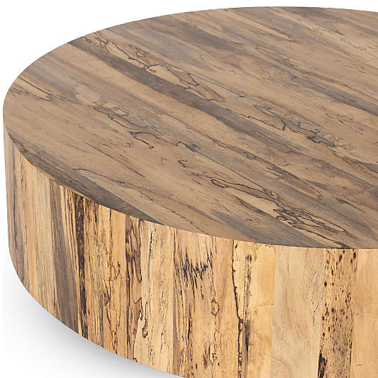 Dillon Spalted Primavera Wood 55" Round Coffee Table