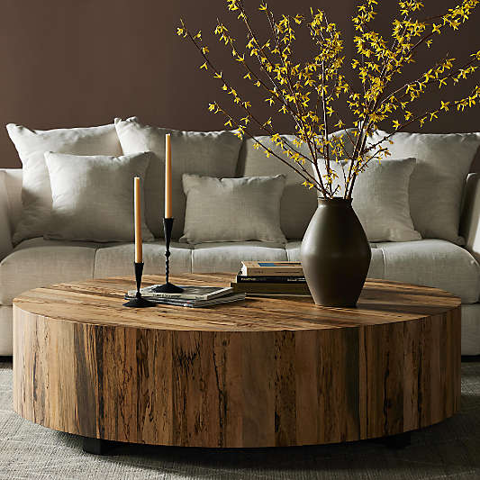 Dillon Spalted Primavera Wood 55" Round Coffee Table