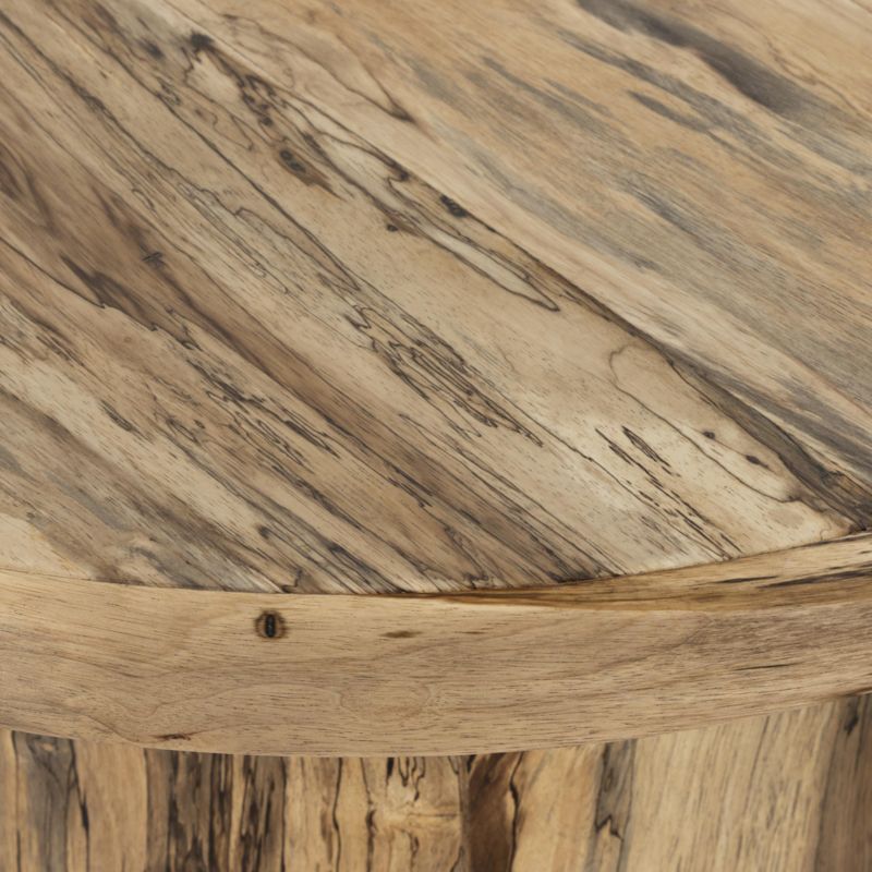 Dillon Spalted Primavera Wood 40" Round Pedestal Coffee Table