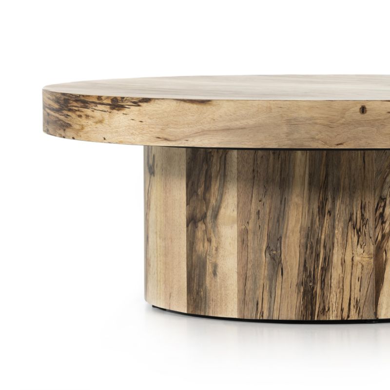 Dillon Spalted Primavera Wood 40" Round Pedestal Coffee Table