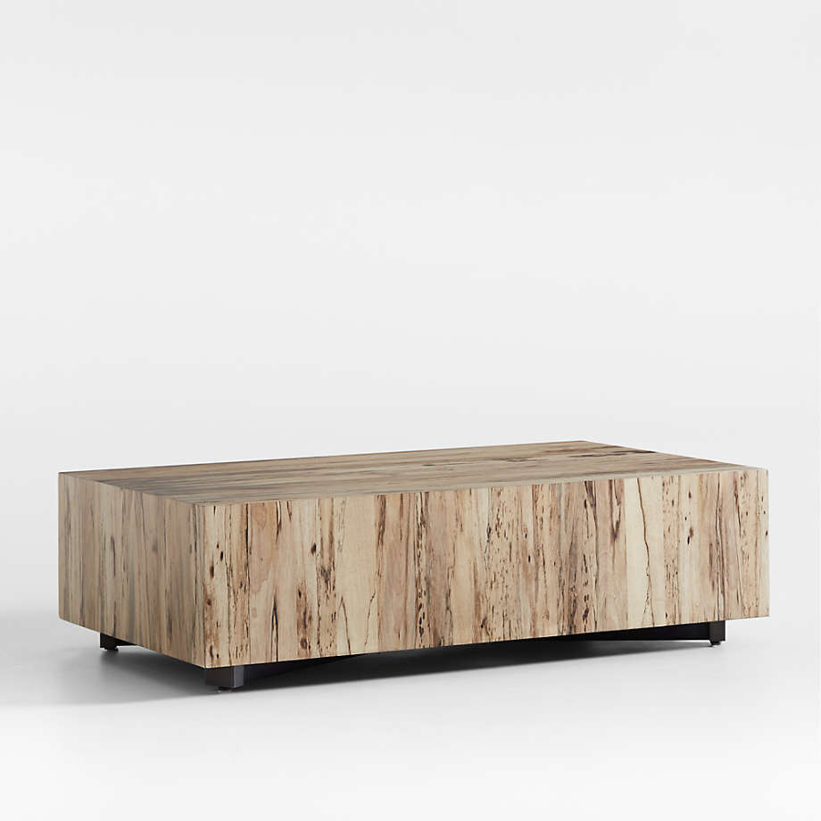 Crate&Barrel Dillon Spalted Primavera Wood Rectangular Coffee Table