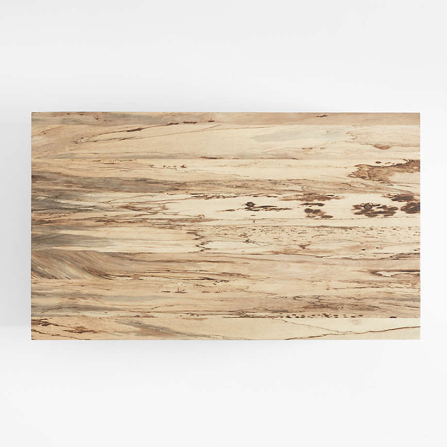 Crate&Barrel Dillon Spalted Primavera Wood Rectangular Coffee Table