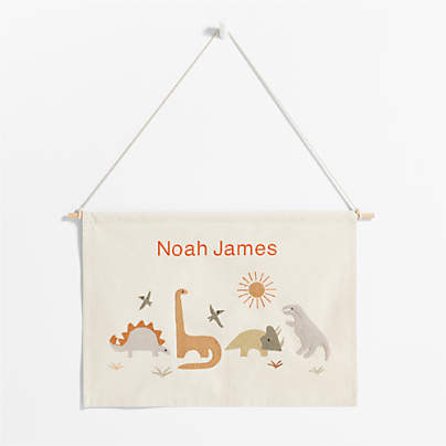 Dinosaur Canvas Personalized Kids Wall Art Tapestry