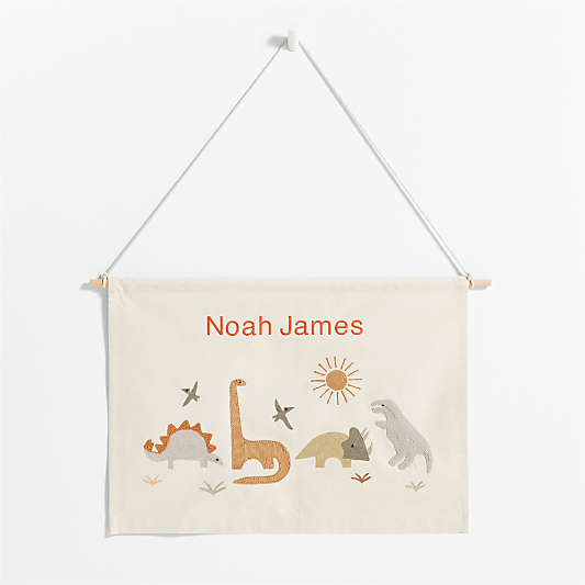 Dinosaur Canvas Personalized Kids Wall Art Tapestry