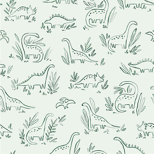 Chasing Paper Green Dinosaurs Peel and Stick Wallpaper