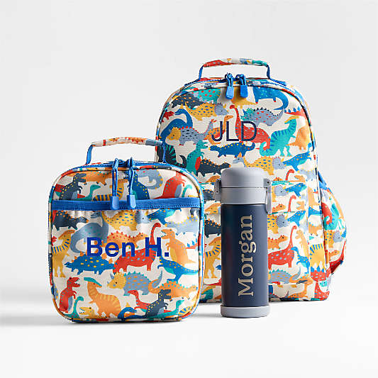 Blue Colorblock Insulated Stainless Steel Kids Water Bottle with Straw
