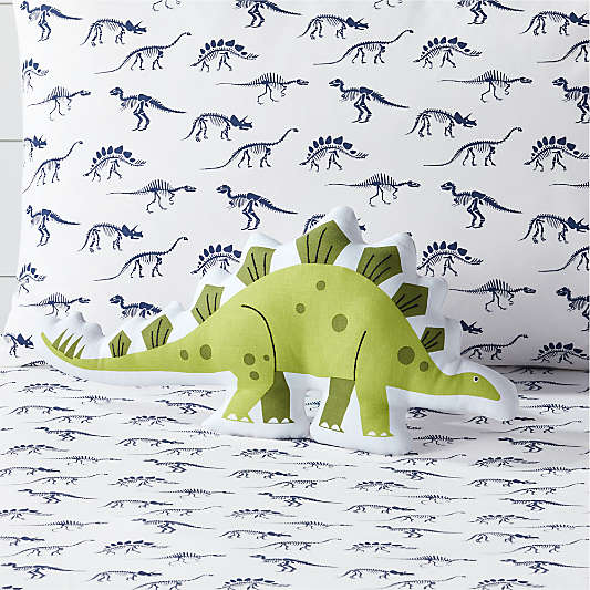 Green Dino Throw Pillow