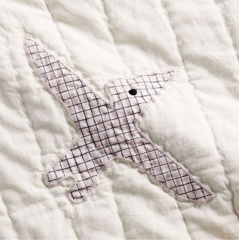 Dino Tower Embroidered Organic Cotton Baby Crib Quilt - image 10 of 14