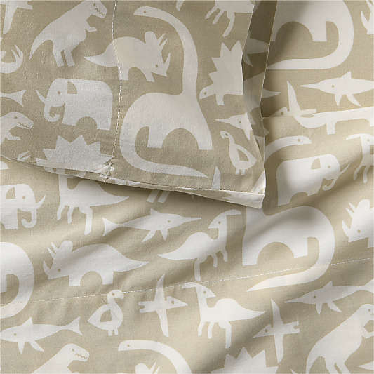 Stay Cool Dino Tower Organic Cotton Kids Queen Sheet Set