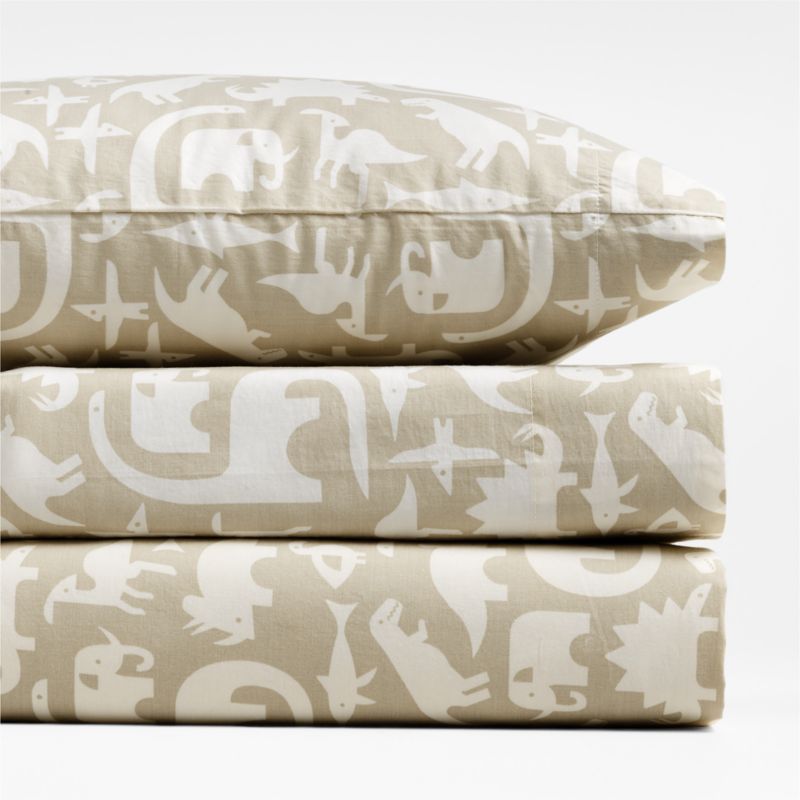 Stay Cool Dino Tower Organic Cotton Toddler Sheet Set - image 3 of 4