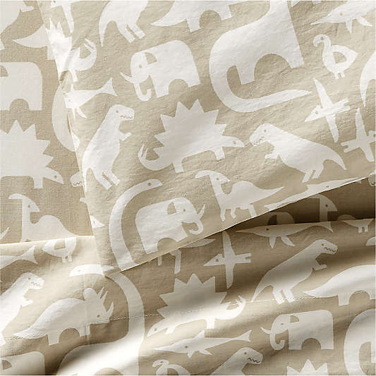 Stay Cool Dino Tower 100% Organic Cotton Toddler Sheet Set