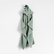 Bear Smoke Blue Organic Cotton Hooded Baby Towel