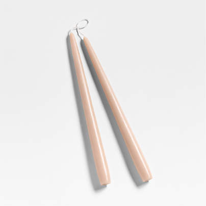 Dipped Blush Pink Taper Candles 12", Set of 2