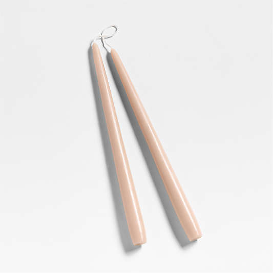 Dipped Blush Pink Taper Candles 12", Set of 2