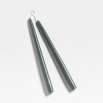 View Dipped Duck Green Taper Candles 12", Set of 2 details