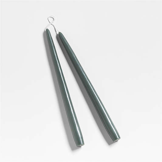 Dipped Duck Green Taper Candles 12", Set of 2