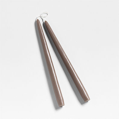 View Mink Beige 12" Dipped Taper Candles, Set of 2 details