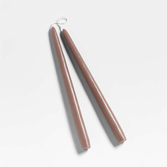 Dipped Mink Beige Taper Candles 12", Set of 2