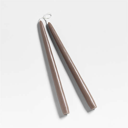Mink Beige 12" Dipped Taper Candles, Set of 2