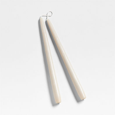 View Dipped Oat Off-White Taper Candles 12", Set of 2 details