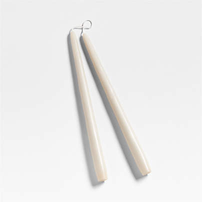 Dipped Oat Off-White Taper Candles 12", Set of 2