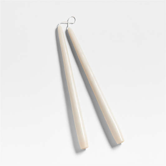 Dipped Oat Off-White Taper Candles 12", Set of 2