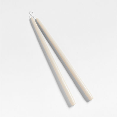 View Dipped Oat Off-White Taper Candles 18", Set of 2 details