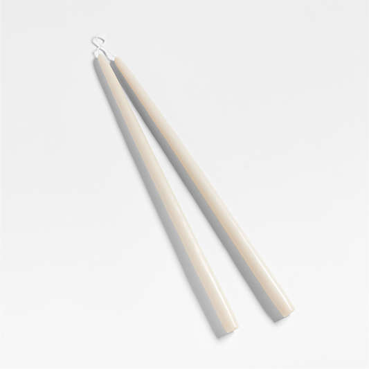 Off-White 18" Dipped Taper Candles 18", Set of 2