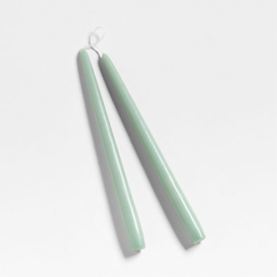 View Sage Green 12" Dipped Taper Candles, Set of 2 details