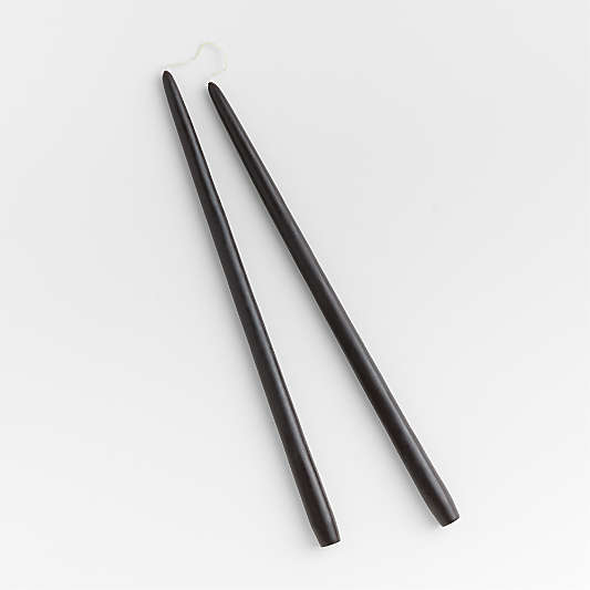 18" Black Dipped Taper Candles, Set of 2