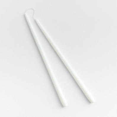 View White 18" Dipped Taper Candles, Set of 2 details