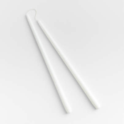 18" White Dipped Taper Candles, Set of 2