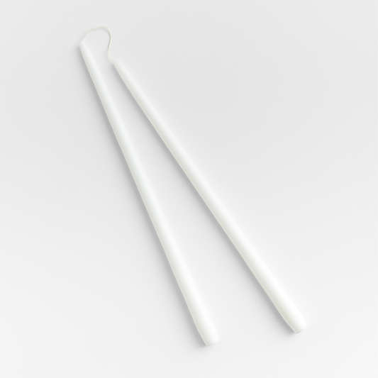 18" White Dipped Taper Candles, Set of 2