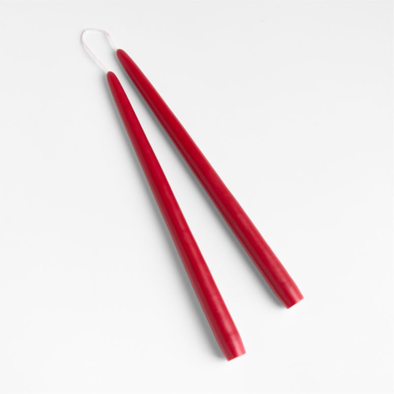 12" Dipped Cranberry Taper Candles, Set of 2 - image 0 of 2