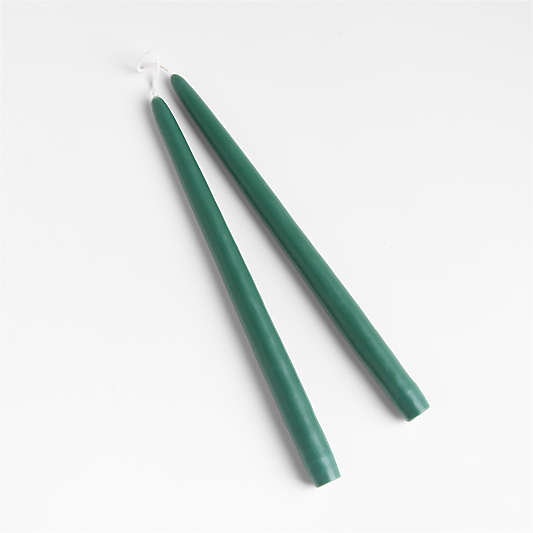 12" Dipped Spruce Taper Candles, Set of 2