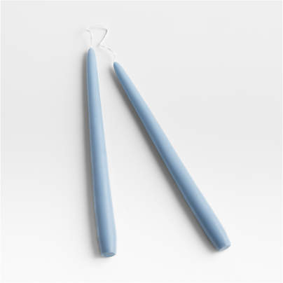 Dipped Blue Taper Candles, Set of 2