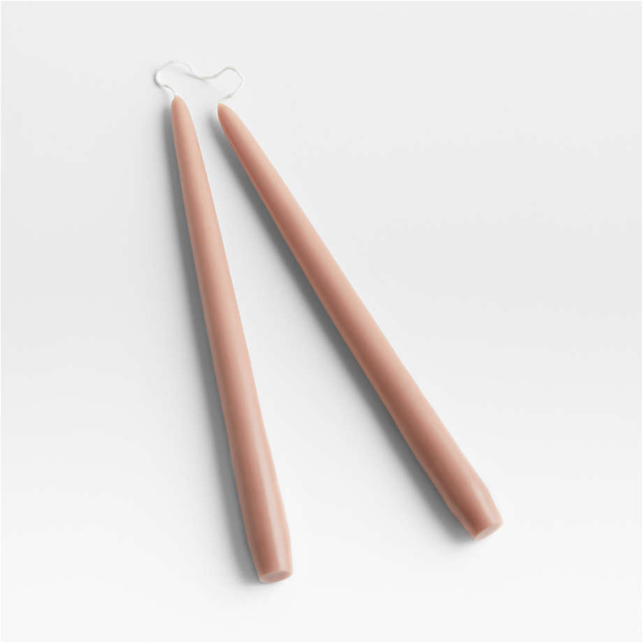 Dipped Dusty Rose Taper Candles, Set of 2