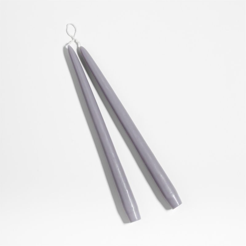 Dipped Quarry Grey Taper Candles 12", Set of 2