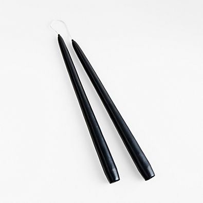 View Dipped Black Taper Candles, Set of 2 details